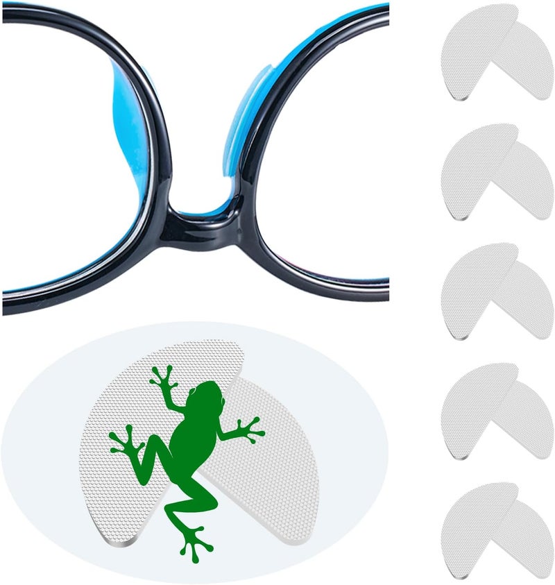 fusanwin Eyeglass Nose Pads, 1mm Thickness, Thousands of Frog-Inspired Microstructured Fibers, Anti Slip Soft Adhesive Silicone Nose Pads, Glasses Nose Pad for Glasses, Sunglasses (5 Pairs Clear) - Image 1